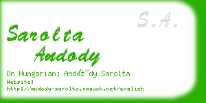 sarolta andody business card